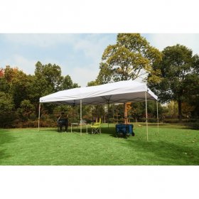 Ozark Trail 20' x 10' Straight Leg (200 Sq. ft Coverage), White, Outdoor Easy Pop-up Canopy, 63 lbs.