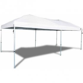 Ozark Trail 20' x 10' Straight Leg (200 Sq. ft Coverage), White, Outdoor Easy Pop-up Canopy, 63 lbs.