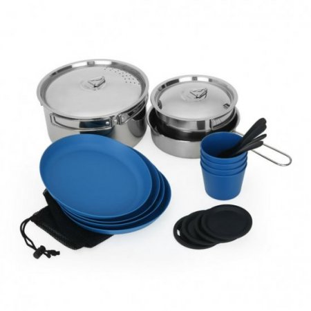 Ozark Trail 22-Piece Mess Kit and Pans Set with Mesh Carrying Bag