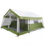 Ozark Trail 8-Person Family Cabin Tent 1 Room with Screen Porch, Green, Dimensions: 12'x11'x7', 45.86 lbs.