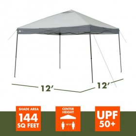 Ozark Trail 12' x 12' Instant Straight Leg Canopy for Camping - Gray