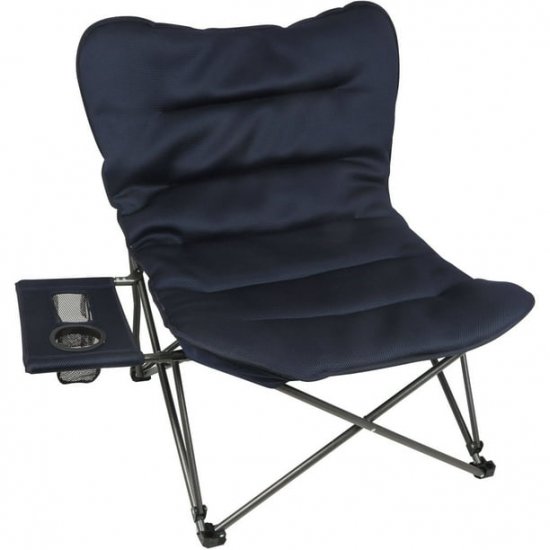 Ozark Trail Oversized Relax Plush Chair with Side Table for Outdoor, Blue